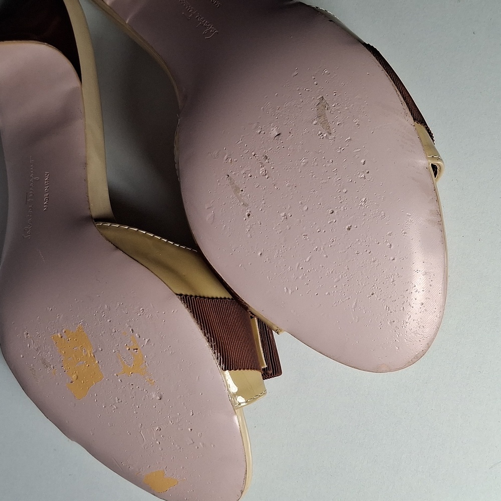 Salvatore Ferragamo bow kitten heel slide ons size 5 - Picture 6 of 7